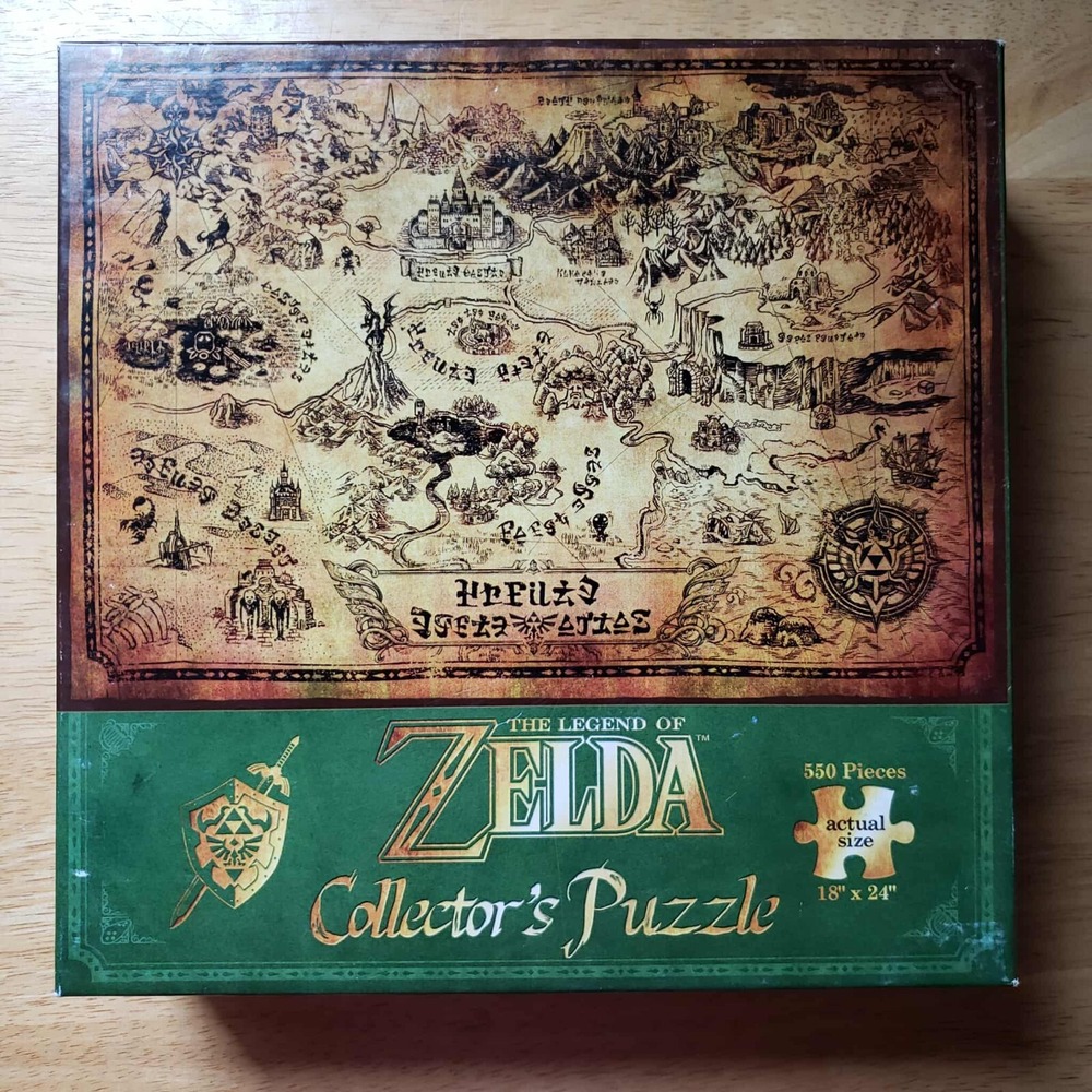 Legend of Zelda Hyrule Map 550 Piece Puzzle Complete Nintendo USAopoly